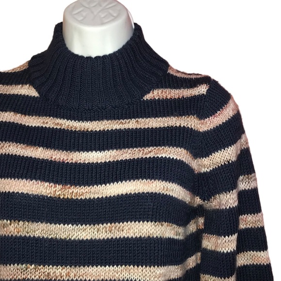 Madewell Wool Blend Striped Bubble Sleeve Sweater - XXS - Picture 6 of 10